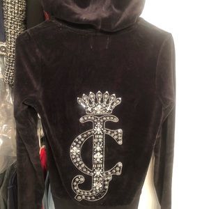 Juicy couture black velour hoodie